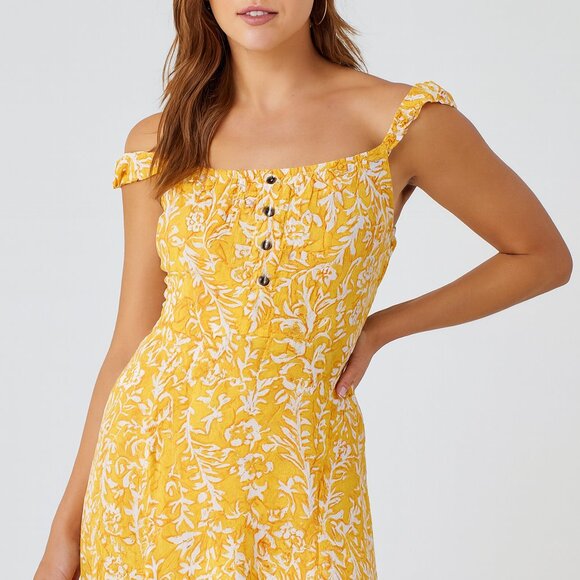 BillaBong Sundress Yellow Floral Size XS EUC - Picture 1 of 6